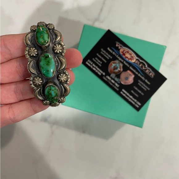 Authentic Native Silver Cuff - Picture 1 of 3